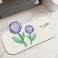 Irregular bathroom mat with purple tulip pattern and absorbent quick-dry texture - Tulip-d Flower / 30*40cm [standard Diatomaceous Earth Wall]