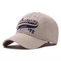Berretto da baseball in cotone kaki con ricamo vintage Awesome e visiera curva classica - Regolabile / Bianco