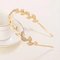 Elegante gouden barokke lauwerblad metalen haarband voor bruiloften en bruidsmeisjes - Goud