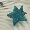 Pauwblauwe stervormige haarklem met fijne glitters voor een elegant kapsel en styling - Groenblauwe Glitter (FJ2668)