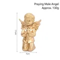 Golden resin praying boy angel figurine with wings, 11cm height, European style home decor - Praying Angel (Boy) - Gold