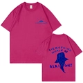 T-shirt en coton rose avec imprimé baleine au dos et logo coast2coast sur le devant - S / Hauts / Rose rouge