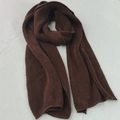 Soft brown imitation cashmere knitted solid color winter scarf for men and women - Coffee