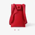 Mini red crossbody phone bag in premium PU leather with minimalist snap closure and strap - Red