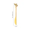 Golden stainless steel leaf shaped dessert knife 15cm long with serrated edge and 14g weight - 15cm Gold Leaf Knife