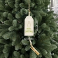 Clip decorativa per albero di Natale con targa esagonale bianca Merry Christmas - Bianco