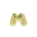 Polished 18k gold bubble letter M pendant with a smooth metallic reflective finish - Gold Letter M (Pendant Only, Without Chain)