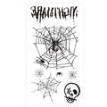 Halloween temporary tattoo sheet featuring spider webs, skull, and nightmare text - 60*105mm / Nightmare Text with Spider Skeleton Style(WW-30)