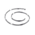 Collana unisex in acciaio inossidabile argento con maglie tonde e cilindriche alternate - 5mm Largo 50cm / Argento Acciaio (KN107408-Z)
