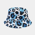 Dettaglio delle cuciture rinforzate sulla tesa del cappello alla pescatora blu maculato - Leopardo Blu e Nero (Colore 6#)