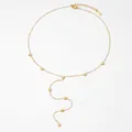 Collana a Y in acciaio inossidabile dorato con ciondoli a cuore lucidi su una catena lunga - Stile Cuore (DK1626) / Oro