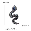 Spilla serpente retrò con strass blu e viola, misura 3,9cm x 2,7cm, peso 6,7g - Blu