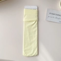 Pale yellow velvet over-the-knee socks in thin breathable style for women - One Size / Milky Yellow