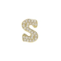 18k gold plated brass letter S pendant with micro-paved sparkling cubic zirconia - Letter S Pendant-Gold