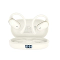 OWS open-ear wireless bluetooth earbuds with digital LED charging case in ivory white - Beige