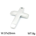 Polished silver cross pendant accessory 37x25mm for DIY necklace making 8g - Style B Steel Color (KLJ7128-Z)