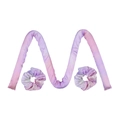 Purple and pink gradient heatless hair curler set with matching silk satin scrunchies - Light Purple Pink (Without Clip)