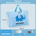 Light blue cartoon elephant storage bag for quilts, size 62x44cm in waterproof oxford fabric - Blue Elephant (Medium 62*44CM)
