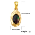 Detailed view of a 21mm gold teardrop pendant with black shell inlay and texture - Hammered Irregular Black Abalone Style (A0503)