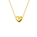 Élégant collier cœur en acier titane doré avec pendentif gravé de la lettre P - Lettre P (S-P143-P)