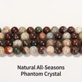 Natural Phantom Quartz multi-color gemstone beads for DIY jewelry making crafts - Natural Full-bowl Phantom Quartz Crystal / 6mm approx 60pcs