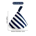 Blue and white striped triangular heat-resistant pot handle cover with hanging loop - Blue Striped