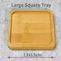 Square 13x13cm natural bamboo wood tray with smooth edges for DIY coaster and crafts - 15cm Square Tray