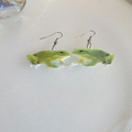 Vibrant green frog shaped resin dangle earrings with silver hooks for women - Green Frog Shape (55# Earring Post) / Green