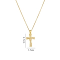 Golden cross necklace with double-layer design and sparkling clear cubic zirconia - Gold Double Layer Cross (637)