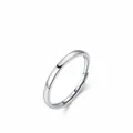 Minimalist S925 sterling silver open ring with black enamel crescent moon pattern - Women's Style - Moon (Adjustable)
