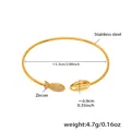 Gold stainless steel starfish and shell open bracelet with 5A zircon inlay for women - Gold Fish Shell (Z430)