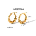 Orecchini a cerchio con perle in acciaio dorato da 2 cm di diametro e 6,8 g - Stile 2.0cm / Stile Oro (YYE023701-G)