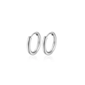Orecchini a cerchio minimalisti in acciaio inossidabile argento con finitura lucida - 10mm Paio / Argento