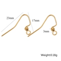 Golden stainless steel earring hook with bead and spring for DIY jewelry making - Gold Color - Style I