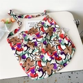 Detailed view of canvas tote bag featuring vibrant floral oil painting patterns - 6D Artistic Flower