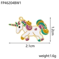 Unicorn enamel pendant with dimensions 1.2cm height and 2.1cm width for jewelry making - Unicorn FP46204BW1