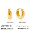 Orecchini a cerchio dorati in acciaio inossidabile, impermeabili ed ipoallergenici - Orecchini a cerchio (JDE0305014-14) / 14mm / Oro