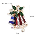 Christmas twin bells brooch with holly leaves in colorful enamel and sparkling rhinestones - xz4585 Bell Set