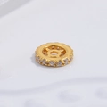 Macro di una perla a ruota in argento S925 placcato oro con pavé di zirconi bianchi - Fila Singola Piccolo 6mm / Oro