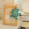 Cute green plush turtle keychain with white shell patterns and a silver metal ring - Green Style (Style 5) / 10cm