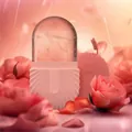 Pink face ice roller with textured base and frozen roses inside for facial massage - Shell Style - Pink