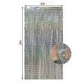 Rideau de franges holographique argenté pour décoration de fête, taille 1m x 2m laser - 1*2 Mètres / Argent pilier laser