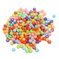 Flat round acrylic alphabet beads with colorful glitter and white letters for DIY jewelry - Solid Mixed Colors with White Letters