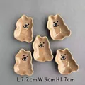 Set di cinque simpatici piattini a forma di orso in ceramica marrone chiaro - Mini Piatto Orso Pepe Marrone