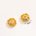 4mm gold plated hollow flower spacer bead for DIY jewelry making and bead crafting - No.7 Square Ring Pattern Bead Cap 4mm