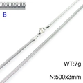 Collana a catena piatta a serpente in acciaio inossidabile argento, 3mm x 500mm - 500mm x 3mm / Argento (KN203513-Z)