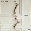 130cm Christmas pine cone garland with golden leaves for festive home wall decoration - 130CM Golden Pinecone Garland