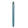 Executive rollerball pen in Morandi blue with silver arrow clip and metallic trim - Light Blue with Silver Trim