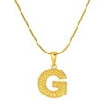 Golden titanium steel G-letter pendant necklace with a sleek snake bone chain design - Letter G (S-P004-G)