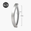 Massief G23 titanium gebogen navelpiercing staafje 1,6mm dikte en 14mm lengte zilverkleur - 1.6x14mm / Staalkleur